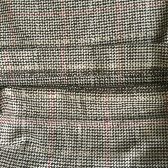 GAP Stretch Glen Plaid Flare Cuffed Trousers Y2K Tan Brown - Sz 6 - Picture 15 of 15